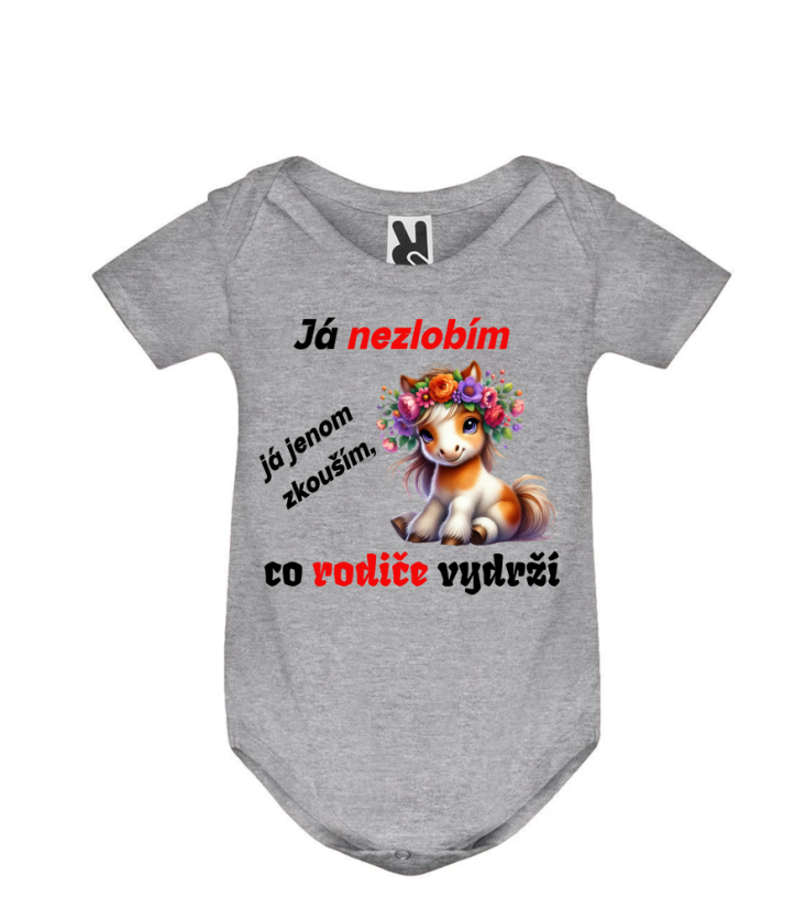 Body poník Já nezlobím já jen zkouším co rodiče vydrží - Barva: Růžová