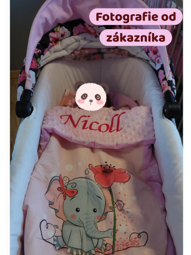 Minky deka slonice s vyšitým menom