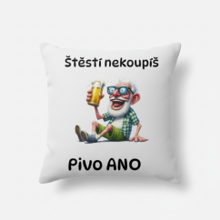 Polštář s motivem dědečka - Štěstí si nekoupíš PIVO ANO