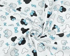 Zavinovačka Minnie s modrou mašlí