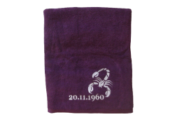 Ručník s výšivkou znamení zvěrokruhu + jméno