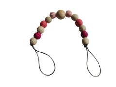 Přívěšek s dřevěnými korálky - růžový