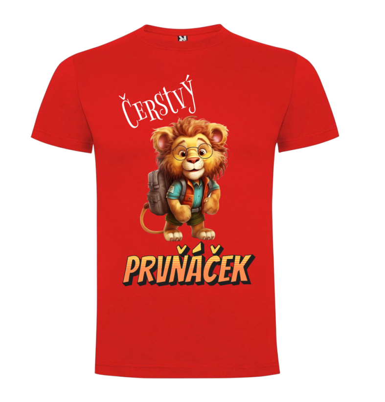 Tričko Čerstvý prvňáček lev