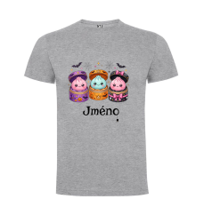 Dětské halloweene tričko se jménem - motiv LABUBU