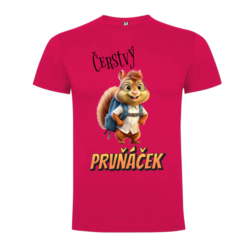 Tričko Čerství prvňáček veverka