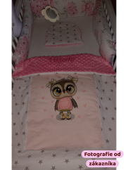 Minky deka sova copy s vyšitým menom
