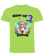 Narozeninové tričko medvídek s jménem