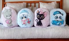 Tvarovaný minky polštář medívek