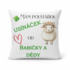 Polštář Usínaček od babičky a dědy - ovečka