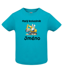 Dětské velikonoční tričko s vlastním jménem - motiv bagr