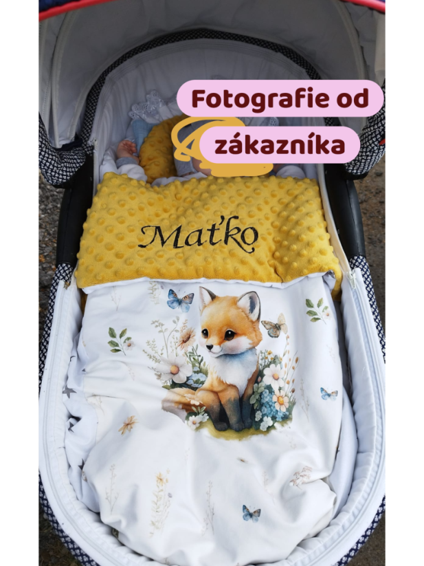 Minky deka líška s vyšitým menom