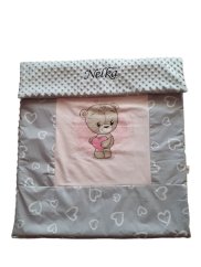 Minky deka medvedík HOLKA s vyšitým menom