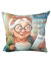 Povlak na polštář babička s kafíčkem