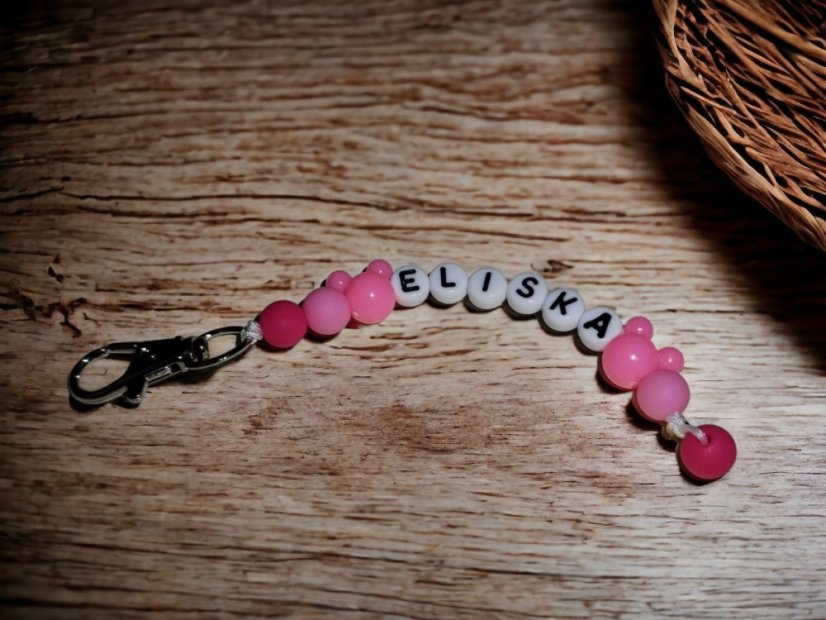 Přívěsek na klíče Mickey  - vlastní jméno - Barva: Fialová