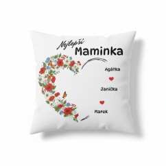 Polštář nejlepší maminky s jmény dětí