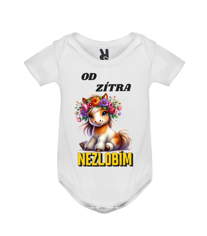 Body poník Od zítra nezlobím - Barva: Bílá
