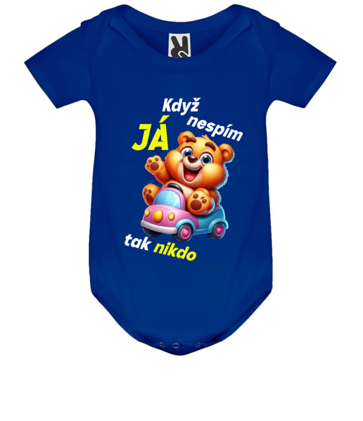 Body méďa Když JÁ nespím tak nikdo nespí - Barva: Bílá