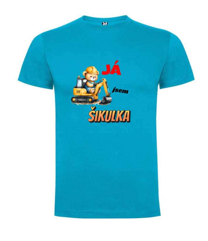 Tričko bagr Já jsem šikulka - Barva: Bílá