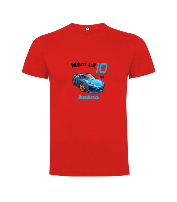 Narodeninové tričko auto s jménem - Věk: 4