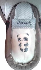 Minky deka pandička s vyšitým jménem