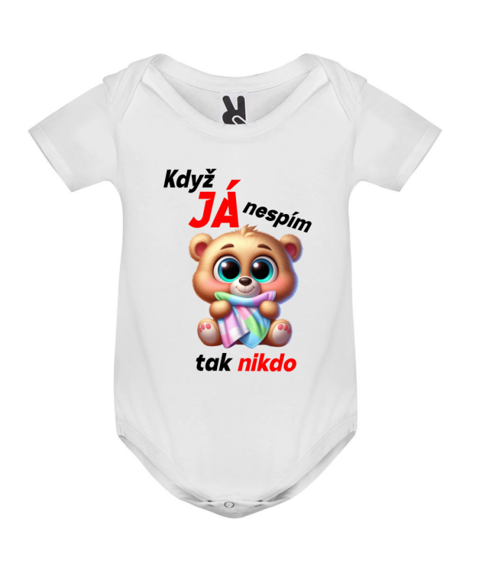 Body méďa Když JÁ nespím tak nikdo nespí - Barva: Modrá