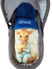 Minky deka s vyšitým menom žirafa