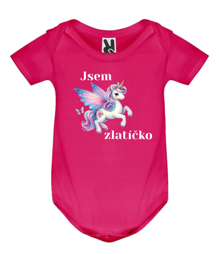 Body jednorožec Jsem zlatíčko - Barva: Šedá