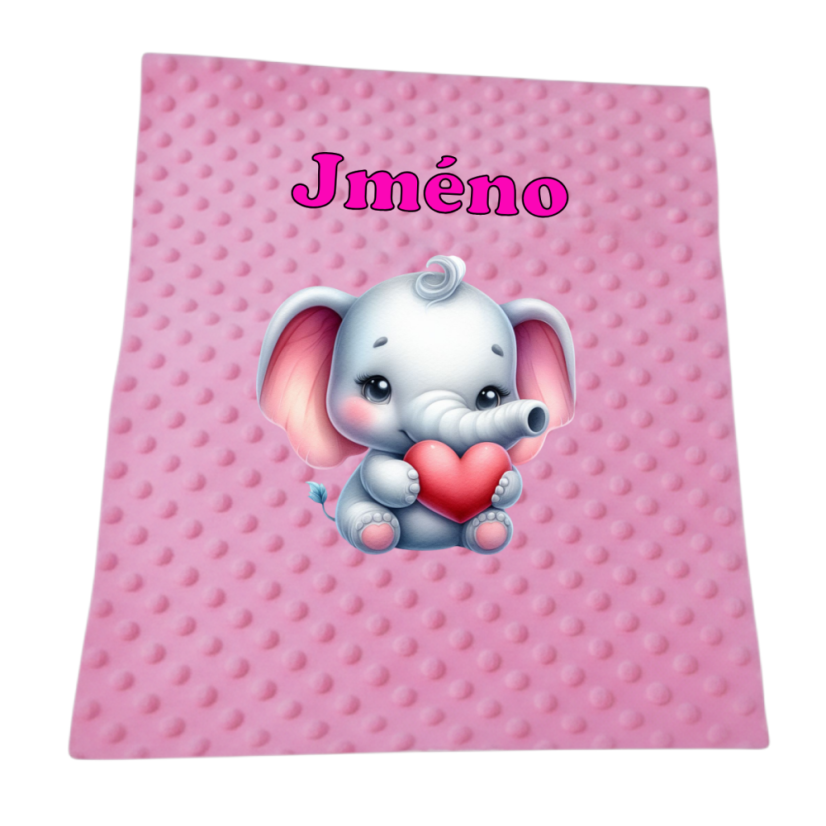 Minky deka se jména – motiv Slon - Druhá strana bavlna: Minnie