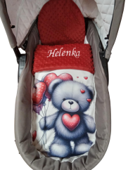 Minky deka s vyšitým jménem Méďa s balonkem