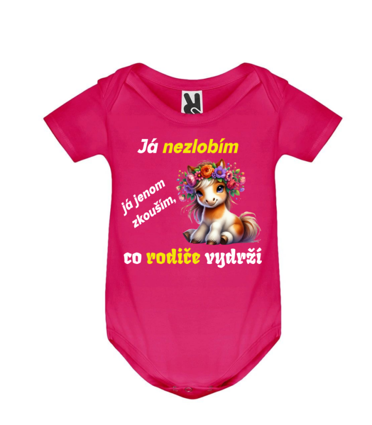 Body poník Já nezlobím já jen zkouším co rodiče vydrží - Barva: Růžová
