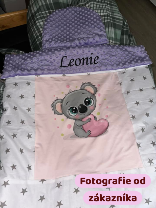 Minky deka koala srdce s vyšitým jménem