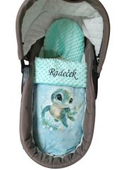 Minky deka želva s vyšitým jménem