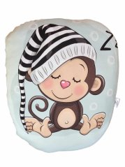 Tvarovaný minky polštář opička