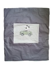 Minky deka PANDA V AUTÍČKU