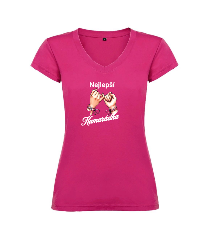Dámské tričko nejlepší kamarádka - Barva: Růžová