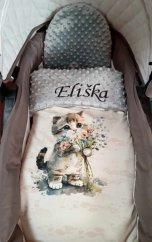 Minky deka kočka s vyšitým jménem