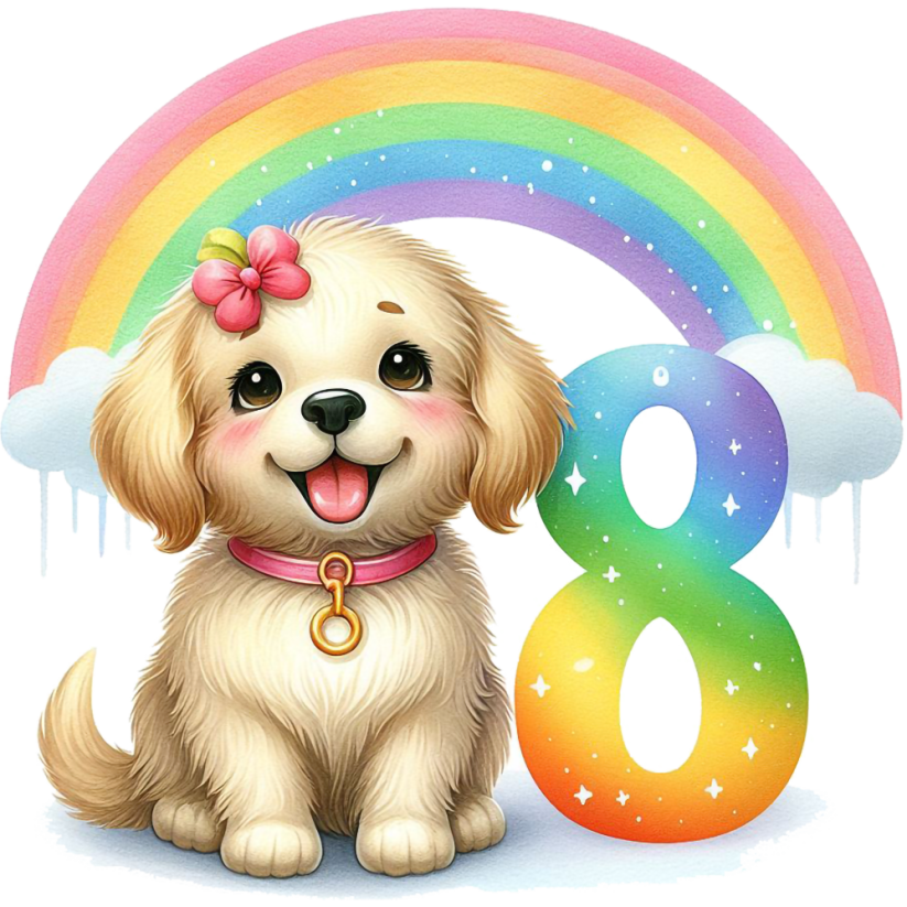 Narodeninové tričko s menom Pejsek - Věk: 8