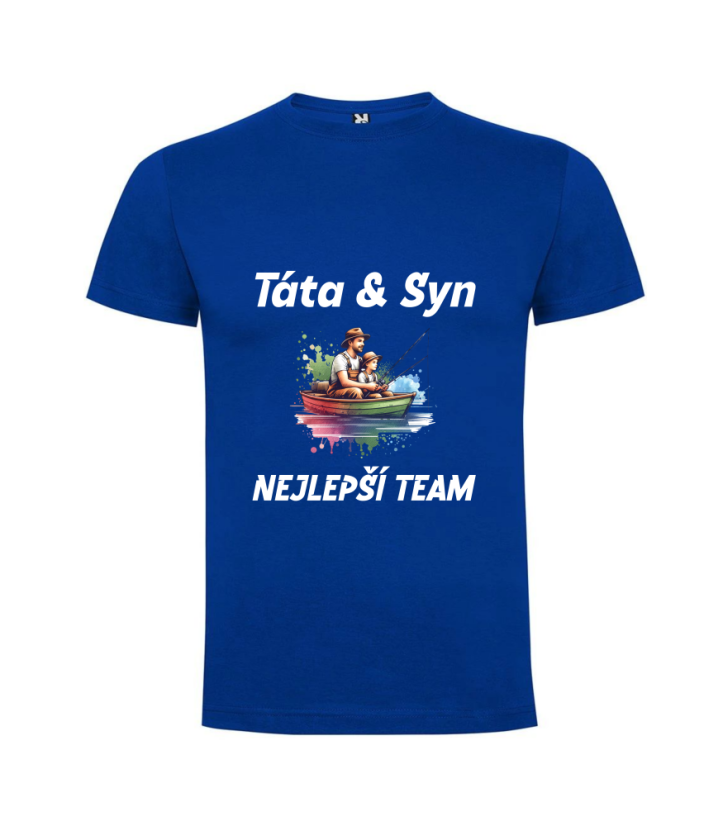 Pánské tričko Táta a syn nejlepší team - Barva: Lahvově zelená