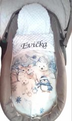 Minky deka zimní zvířata s vyšitým jménem