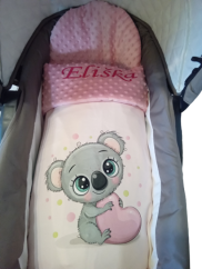 Minky deka koala srdce s vyšitým jménem