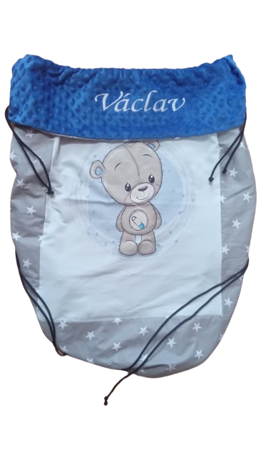 Nepadací deka medvídek kluk s vyšitým jménem