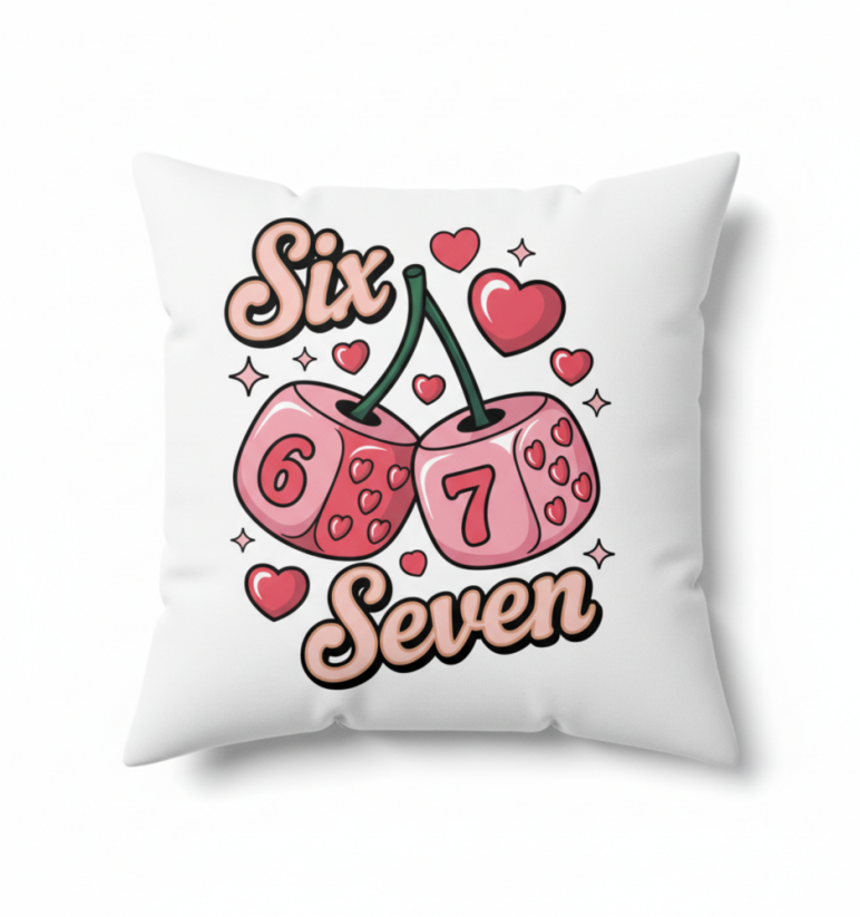 Polštář 67 six seven kostky