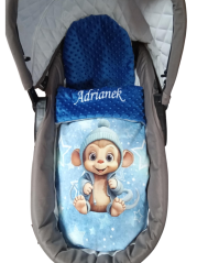 Minky deka s vyšitým menom Opička