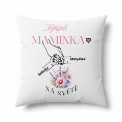 Vankúš pre mamičku ruky s menami detí
