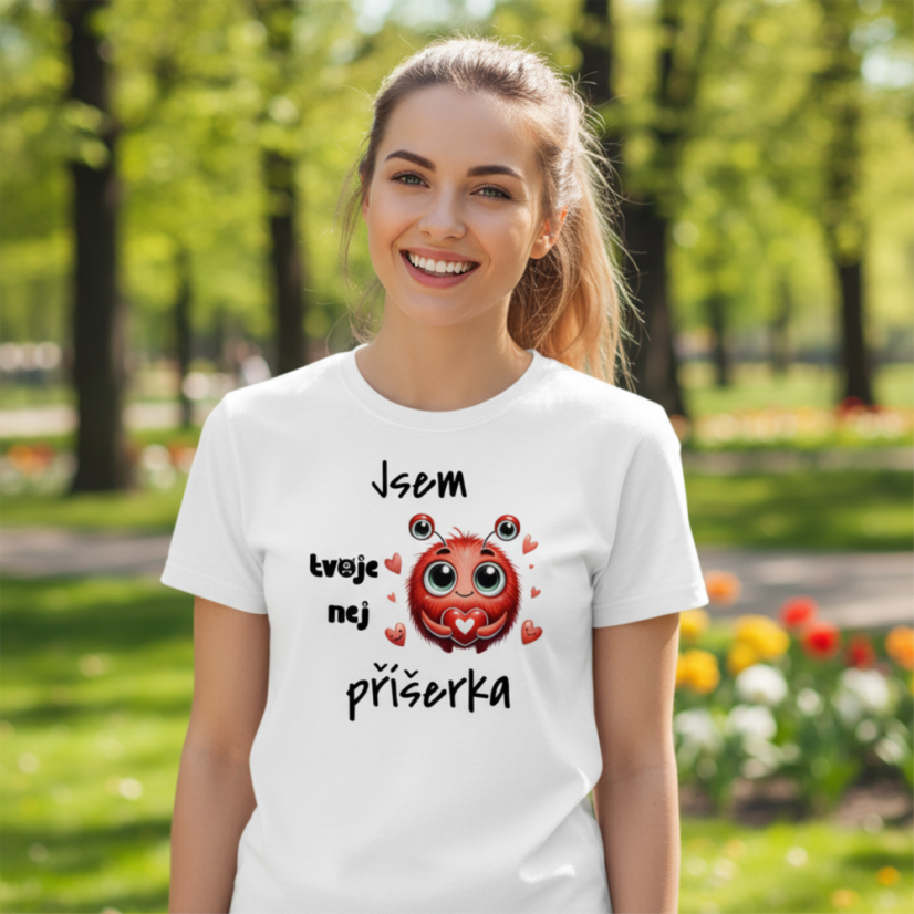 Dámské tričko Jsem tvoje nej příšerka - Barva: Bílá