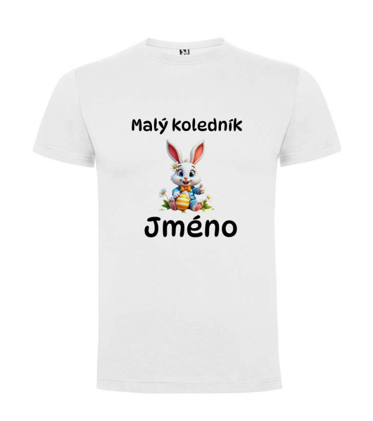 Dětské velikonoční tričko s vlastním jménem - motiv zajíček