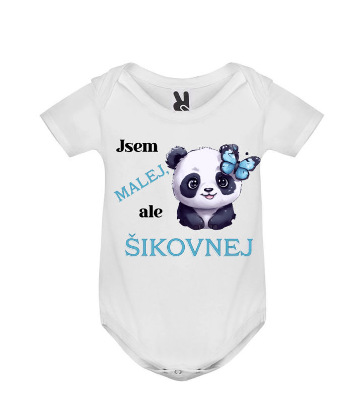 Body panda Jsem malej, ale šikovnej - Barva: Modrá