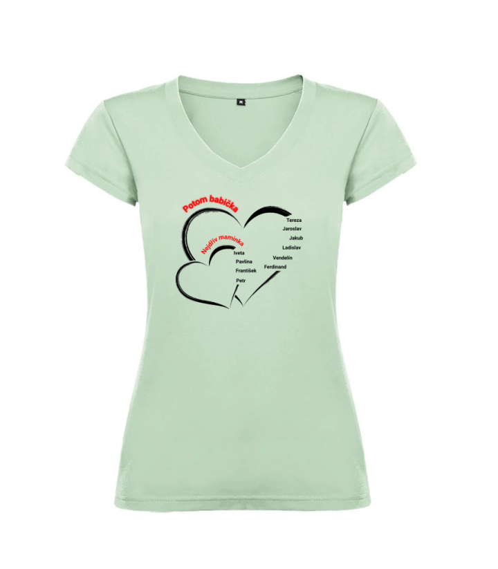 Dámské tričko nejdřív babička potom maminka - Barva: Bílá