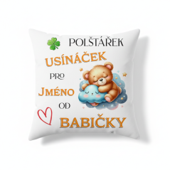 Polštář Usínaček od babičky - motiv medvídek - se JMÉNEM