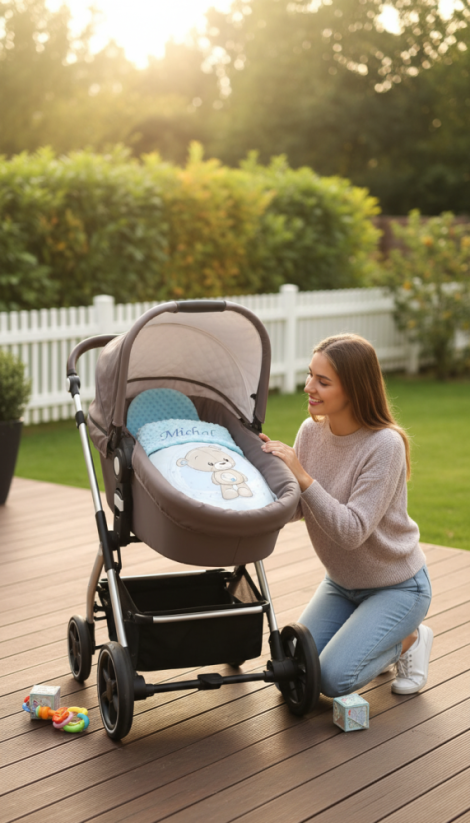 Minky deka s výšivkou jména – motiv Medvídek (pro chlapečka)